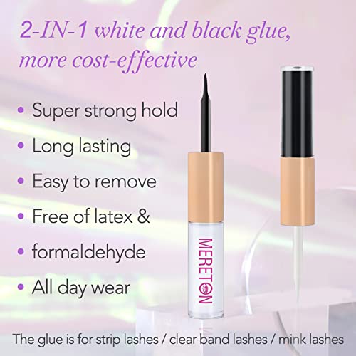 Eyelashes Glue 2 Side White and Black Lash Glue for False Lashes Super