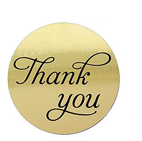 Veger Round Gold Foil Thank You Stickers Gold Label Stickers Decorative Printer Paper for DIY/Baby Shower/Wedding/Birthday/Party, Thank You for Your Purchase Stickers Gold Foil Round Labels Stickers