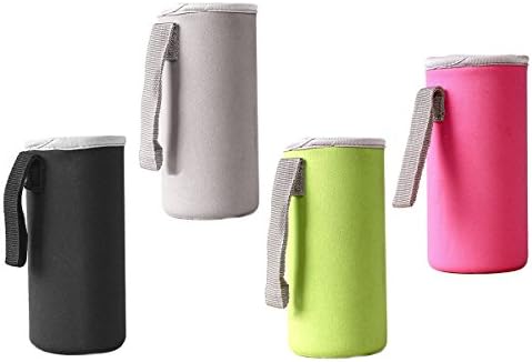 TsengChien Set of 4pcs Diving Cloth Water Bottle Koozie Sleeve Bag Protection Insulation Carrying Vacuum Cup Glass bottle Holder Fall Resistance (4 colors, Large)