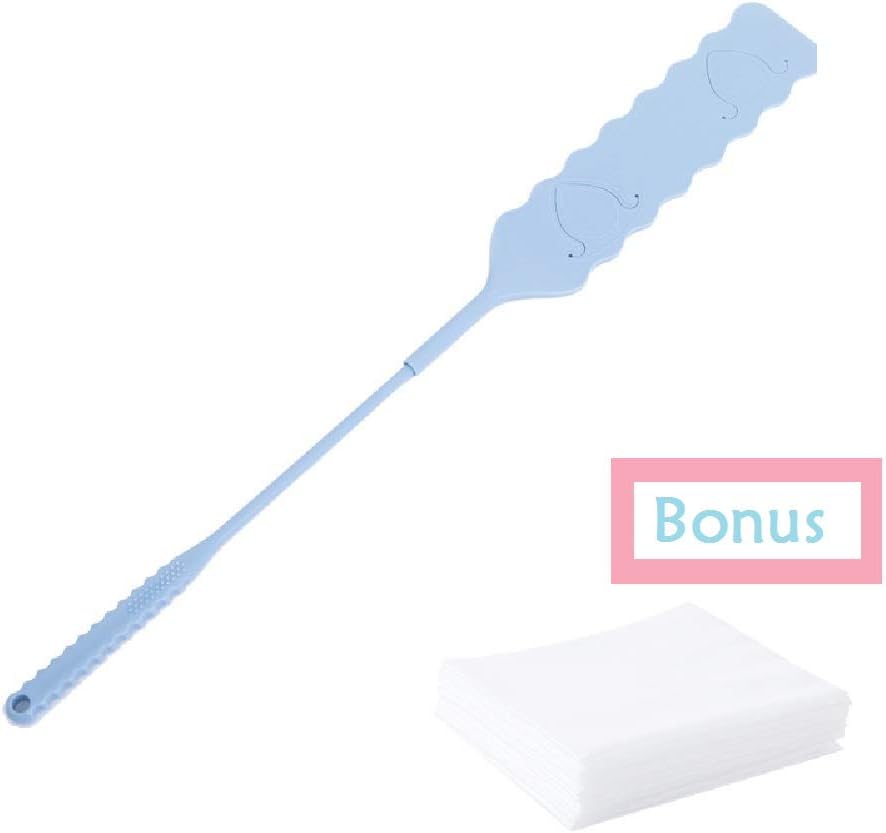 Energystation Long Dust Brush, Flat Cleaning Brush, Handheld Non-Woven Cleaning Tools, Flexible, Long Handle, Small Gap Brush for Dirt and Hair, Under the Sofa or Cabinet Top sky blue