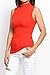 TheMogan Women's Bibbed Knit Mock Neck Tank Top Sleeveless Lightweight Sweater