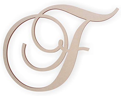 Jess and Jessica Wooden Letter F, Wooden Monogram Wall Hanging, Large Wooden Letters, Cursive Wood Letter