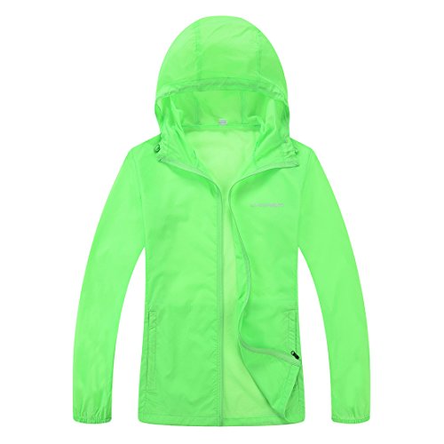 CHAREX Woman Lightweight Windproof Water Repellent Coat Sun Protection Outdoor Jacket Green M