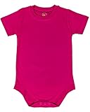 2T 3T 4T 5T 6T Bodysuit Short Sleeve Round Crew Neck - Hot Pink