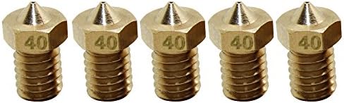 ARQQ .4mm 3D-V6 J Head Extruder Brass Nozzle Print Head for 3D Printer 1.75mm Filament Pack of 5