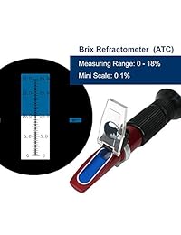Refractómetro de rinoceronte de mano de 0 a 18  con compensación automática de temperatura, arce jarabe, jam, salsas, zumo concentrado prueba