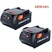 2pack 18V 4.0Ah Replacement Li-ion Battery for RIDGID 18Volt R840087 R840083 R840086 R840084 AC840085