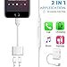 【2 Pack】Headphone Adapter for iPhone,Earphone Adapter Charger & Audio Adapters Cable 4 in 1 for iPhone 11/11Pro/11Pro Max/XR/Xs/Xs Max/X/8/8Plus 7/7Plus,Audio+Charge+Volume Control,Support iOS Systemthumb 2