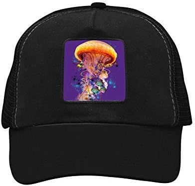 666YES Electric Jellyfish World Unisex Casual Mesh Cap,Baseball Cap