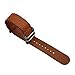 22mm Nato Style Leather Watch Strap Band Bracelet Silver Stainless Steel Buckle (Brown)