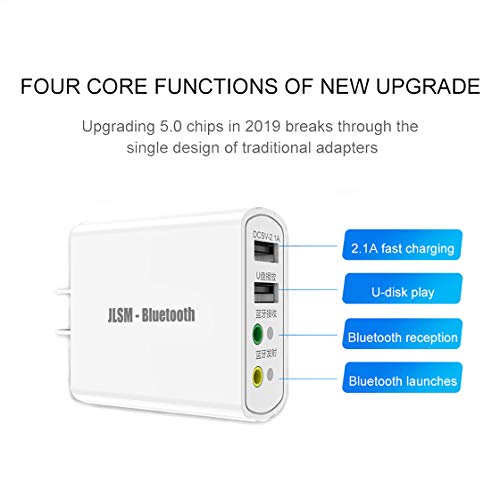 Bluetooth Wireless Audio Adapter 5.0 Transmitter / Receiver 4 in 1 Wireless 3.5 mm Suitable for Home Music Playback System.