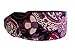 Soft Headband Sophisticated Purple and Cream Garden Over Black Cloth Headwrap