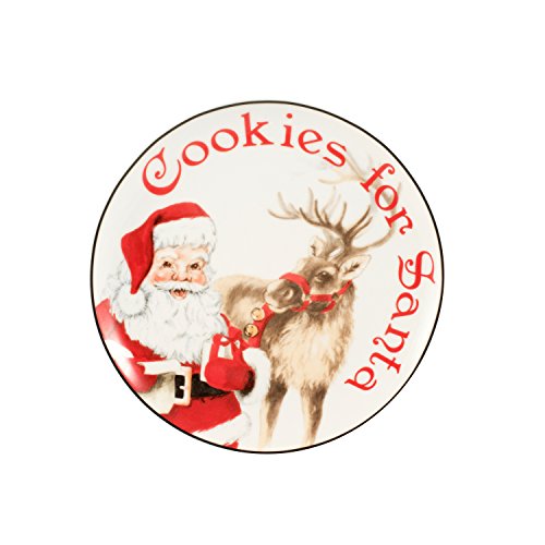 Fitz & Floyd 3 Piece Letters to Santa Collection Milk & Cookie Press, Red/White