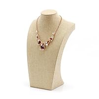Luxuriant July Fashion Linen Necklace Stand Display Graceful Necklace Bust (H15.7)