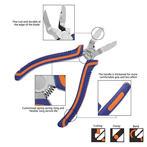 WISEPRO Multifunctional Diagonal Side Cutting Pliers Car Trim Panel Clip Cutter Puller Fastener Rivets Remover,Multipurpose Cutting Pliers Great for Automotive Interior Plastic Clip Removal