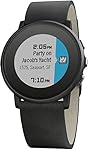 Pebble Time Round 20mm Smartwatch for Apple/Android Devices - Black/Black