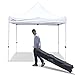 GOUTIME 10x10 Commercial Grade Pop Up Canopy Outside Summer Tents for Patios,Backyard,Waterproof Easy Up Canopy with Wheeled Bag,White