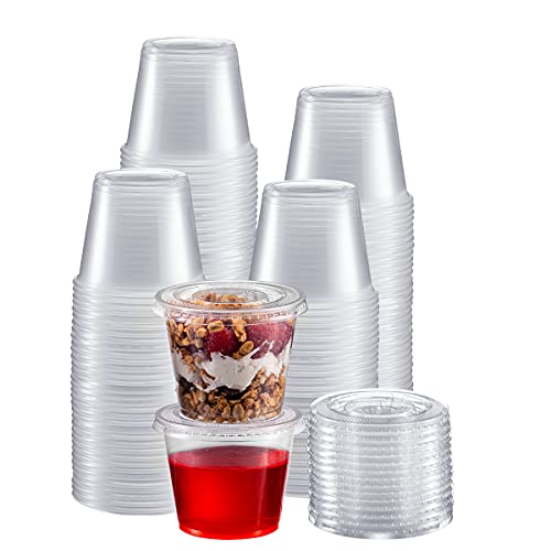 Zeml Portion Cups with Lids ( 5.5 Ounces, 200 Pack) Disposable