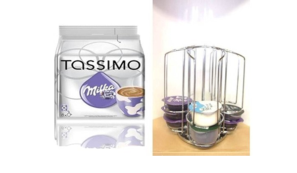 TASSIMO Milka, 1 Pack (1 x 8 porciones) - regalos Set en polvo en los  nuevos TASSIMO café-soporte de la cápsula, café-soporte de la cápsula,  TASSIMO T-Disc dispensador el nuevo 6 grandes