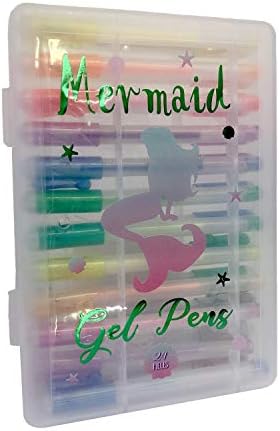 Hunter Price 24 Mermaid Gel Colouring Pens Art Craft Drawing Set In Case Assorted Colours