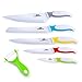 G.a HOMEFAVOR 6-piece Knife Set Nonstick Coated Chef Knife Set With Peeler Colourful Handle