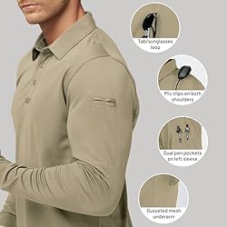 MIER Men's Outdoor Performance Tactical Polo Shirts