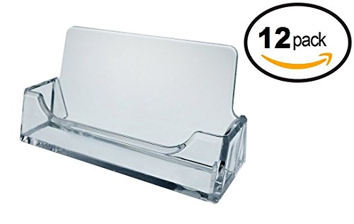 T z Tagz Brand 12 pack - Clear Plastic Business Card Holder Display