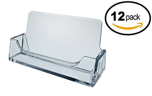 T'z Tagz Brand 12 pack - Clear Plastic Business Card Holder Display