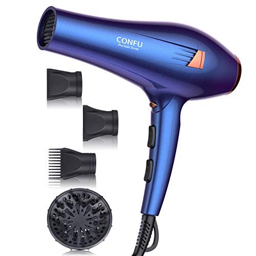 Professional Hair Dryers with Diffuser 1875W Ceramic Negative Ionic Blow Dryer Fast Drying with 2 Speed 3 Heat Setting Lightweight Quiet Motor Hairdryers with Comb 2 Concentrator ETL Certified