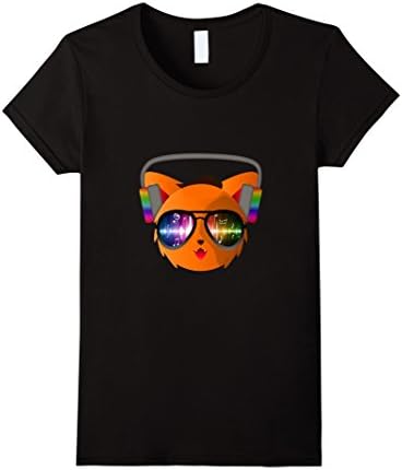 Womens Funny Emoji Tees: Music Headphones And Shades T-Shirt XL Black