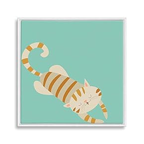 Framed Canvas Wall Art for Living Room, Bedroom Cute Cartoon Cats Canvas Prints for Home Decoration Ready to Hanging - 16x16 inches