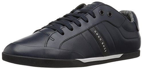 BOSS Green by Hugo Boss Men's Shuttle Tenn Leather Sneaker, Dark Blue, 10 M US