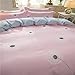 3 Pieces Pink Duvet Cover Set - Ultra Soft and Easy Care Design Bedding Duvet Cover King Size + 2 Pillow Shams- 800 TC Dandelion Girls Comforter Cover with Zipper Closure 4 Corner Ties