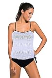 Aleumdr Women's 2PCS Bandeau Top Triangle Briefs Swimsuits Tankini Swimwear(FBA)