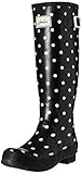 Joules Women's Wellyprint Rain Boot, Cream Spot White, 8 M US