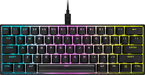 Corsair K65 RGB Mini 60% mechanische Gaming-Tastatur (personalisierbare Per-Key RGB Hintergrundbeleuchtung, abnehmbares USB-Typ-C-Kabel, AXON Hyper-Pr
