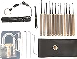 Professional practice tool lock set, pick set with flashlight