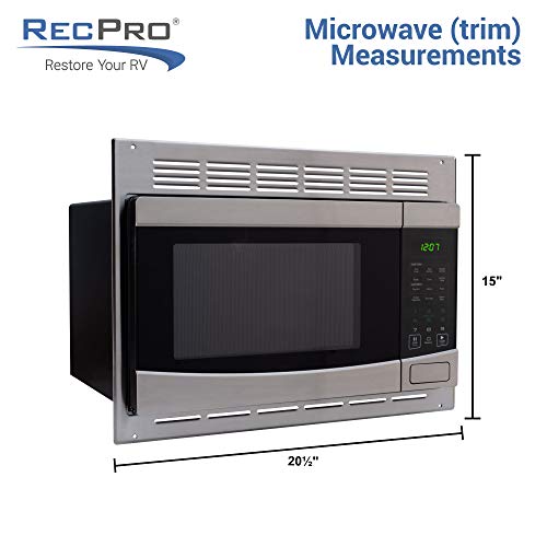 RecPro RV StainlessSteel Microwave 1.0 cu ft. With Trim Package