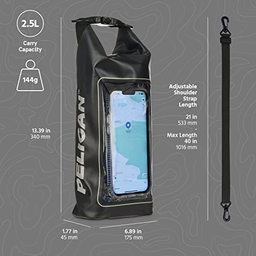 Pelican Marine Series Waterresistant Dry Bag (2.5L) with BuiltIn Phone Case Pouch for Men