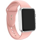 a8Miss Apple Watch Band, Silicone Replacement Iwatch Bands Series 1, Series 2,Series 3 (38mm S/M, Pink)