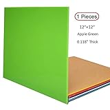 XLNT Cast Plexiglass Sheet (Opaque Green, 1 Piece, 12 x 12 Inch, 0.118