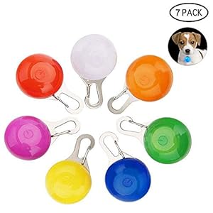 GOUSHENG collar Animali Domestici  Pet LED Pendant, 7 Pack Pet Collare Anti-Perso Light Up Collari per Cani Water Resistant Clip-On Dog Cat Collar Light - Safety Night Walking Lights Criceto per Cani