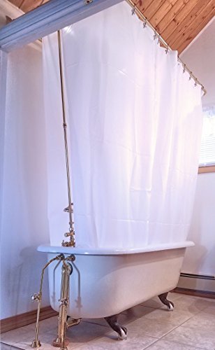 Fabric Clawfoot Tub Shower Curtain 180 X 70 Inch All Wrap Around