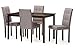 Baxton Studio Andrew Modern and Contemporary 5-Piece Grey Fabric Upholstered Grid-Tufting Dining Set