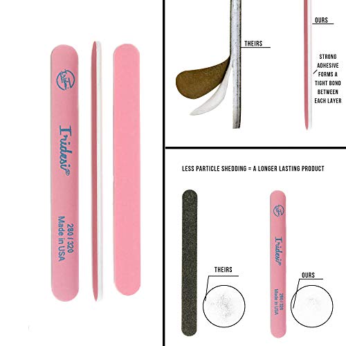 Nail Files and Buffers Premium Pink Light Pink 280 320 Washable Emery