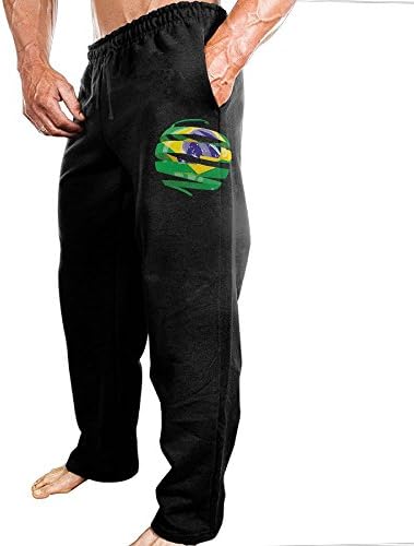 TERTR4E4 Mens Casual Fashion Jogger Sports Sweatpants Elastic Waist Flag Of Brazil 3D Sweatpants