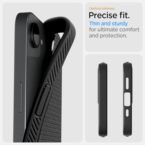 Spigen Liquid Air designed for iPhone 17e case (2026) / iPhone 16e cover - Matte Black | Military-Grade Protection