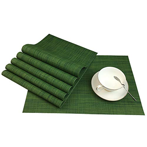 Placemats Set of 6 for Dining Table Stain Resistant Washable PVC