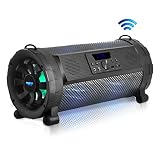 Pyle Bluetooth Boombox Street Blaster Stereo Speaker - Portable Wireless 300 Watt Power FM Radio / MP3 System w/ Remote, LED Lights & Rechargeable battery - PBMSPG190
