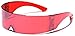 Futuristic Cyclops Robocop Shield Wrap Around Mirrored Sunglasses RED